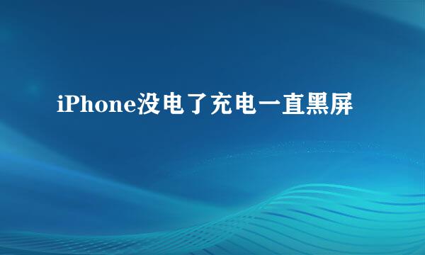 iPhone没电了充电一直黑屏