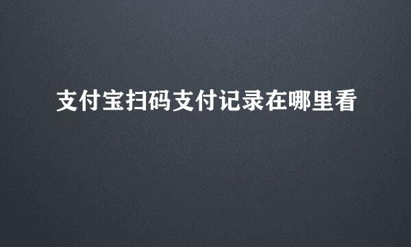 支付宝扫码支付记录在哪里看