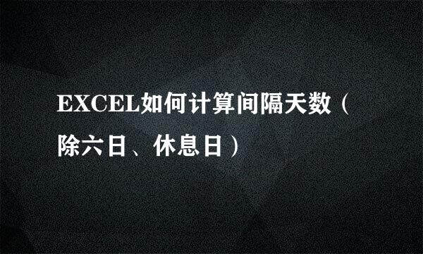 EXCEL如何计算间隔天数（除六日、休息日）