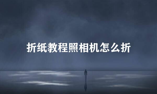 折纸教程照相机怎么折