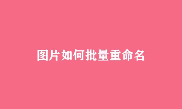 图片如何批量重命名