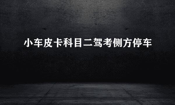 小车皮卡科目二驾考侧方停车