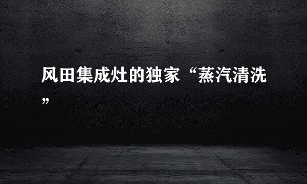 风田集成灶的独家“蒸汽清洗”