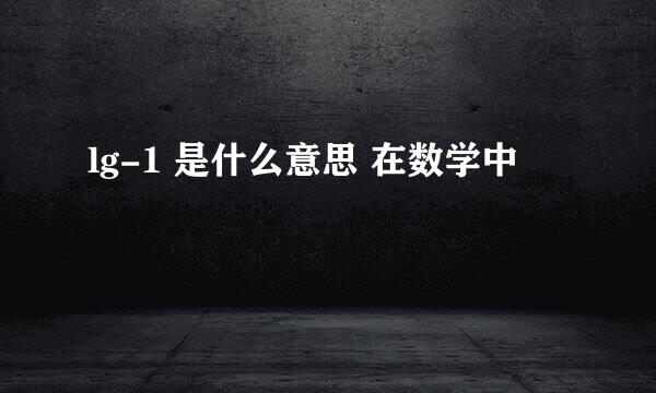 lg-1 是什么意思 在数学中