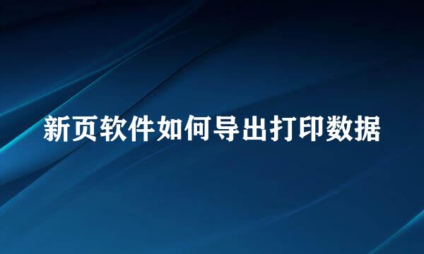 新页软件如何导出打印数据