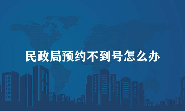 民政局预约不到号怎么办