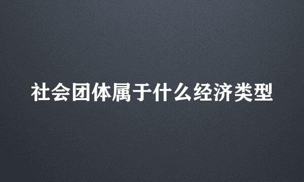 社会团体属于什么经济类型