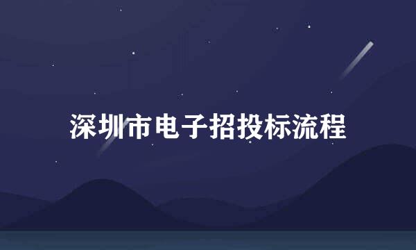 深圳市电子招投标流程