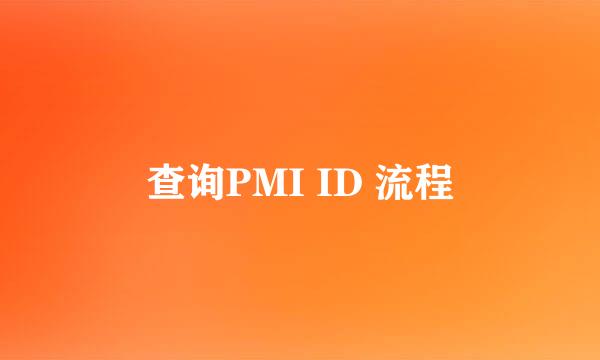 查询PMI ID 流程
