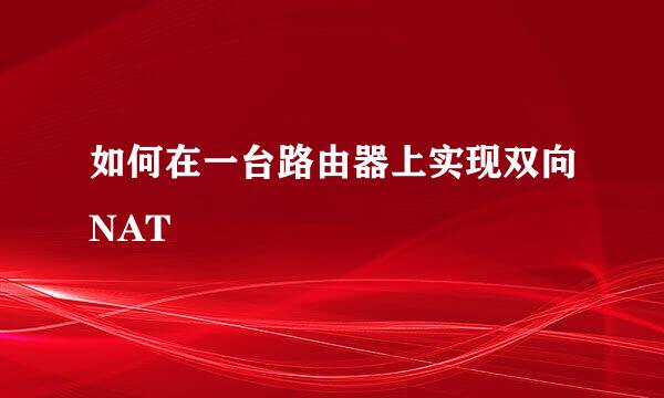 如何在一台路由器上实现双向NAT