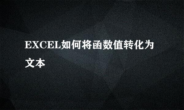 EXCEL如何将函数值转化为文本