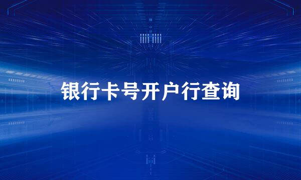 银行卡号开户行查询