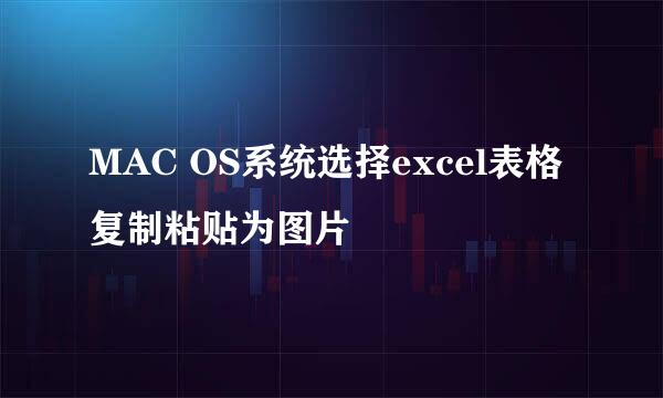 MAC OS系统选择excel表格复制粘贴为图片