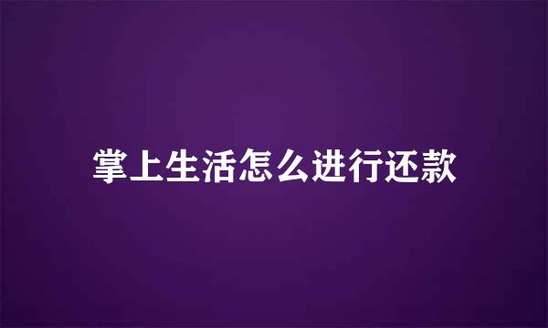 掌上生活怎么进行还款