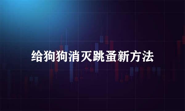 给狗狗消灭跳蚤新方法