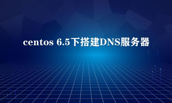 centos 6.5下搭建DNS服务器