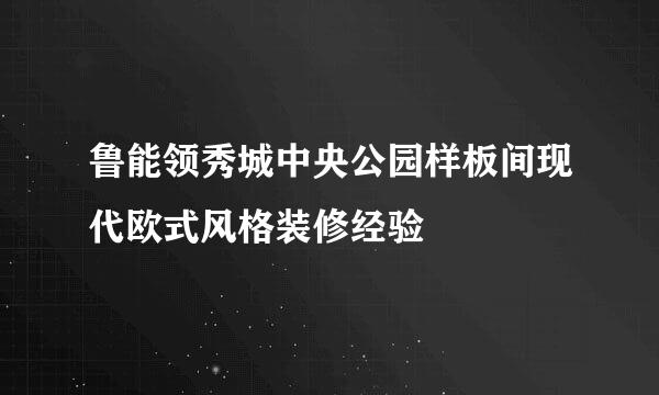 鲁能领秀城中央公园样板间现代欧式风格装修经验