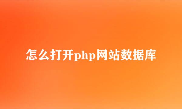 怎么打开php网站数据库