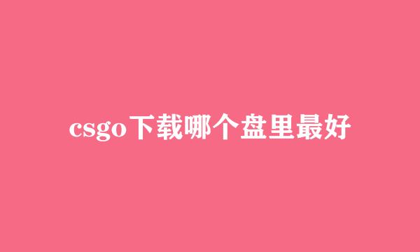 csgo下载哪个盘里最好