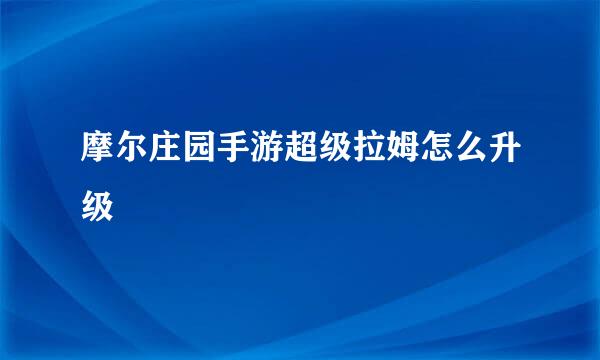 摩尔庄园手游超级拉姆怎么升级