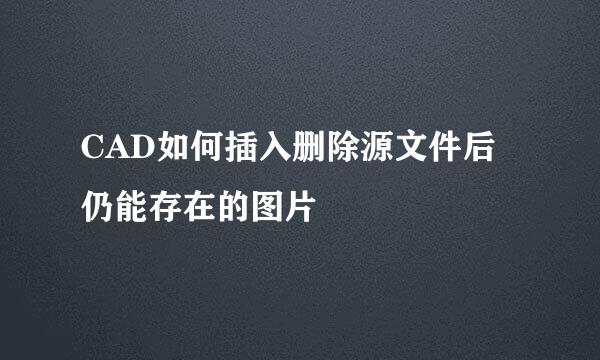 CAD如何插入删除源文件后仍能存在的图片