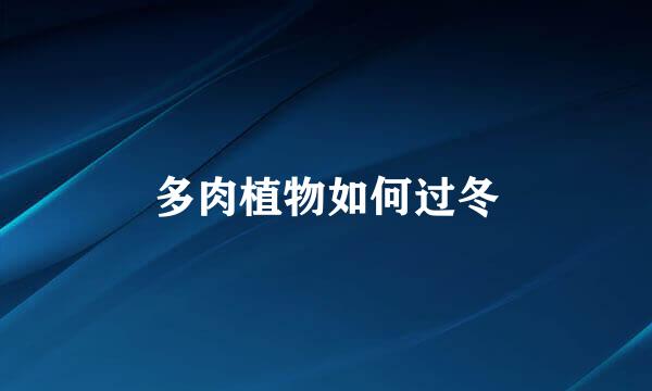 多肉植物如何过冬
