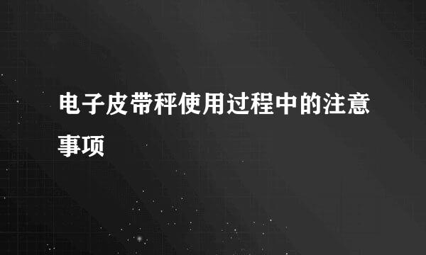 电子皮带秤使用过程中的注意事项