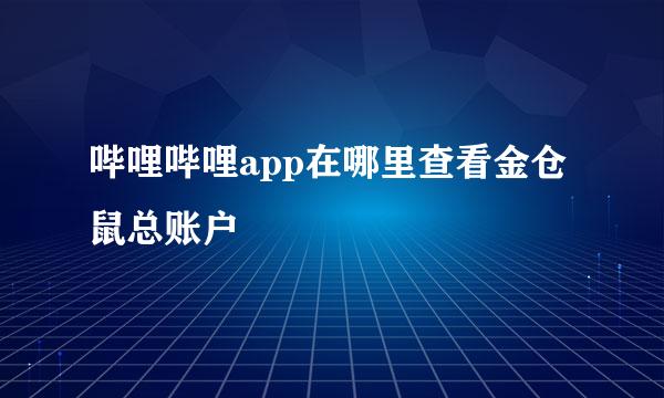 哔哩哔哩app在哪里查看金仓鼠总账户