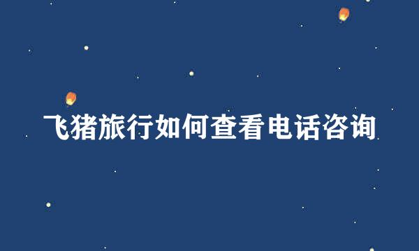 飞猪旅行如何查看电话咨询