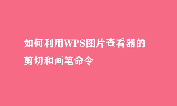 如何利用WPS图片查看器的剪切和画笔命令