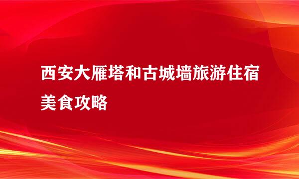 西安大雁塔和古城墙旅游住宿美食攻略