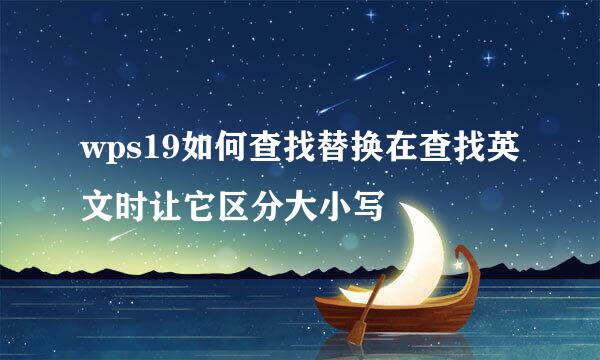 wps19如何查找替换在查找英文时让它区分大小写