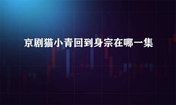 京剧猫小青回到身宗在哪一集