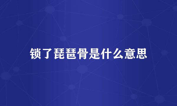 锁了琵琶骨是什么意思