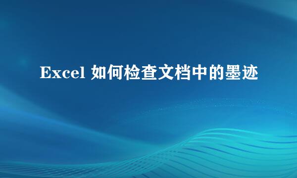 Excel 如何检查文档中的墨迹