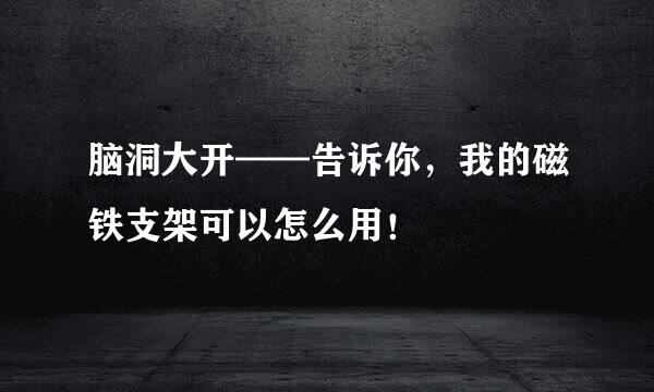 脑洞大开——告诉你，我的磁铁支架可以怎么用！