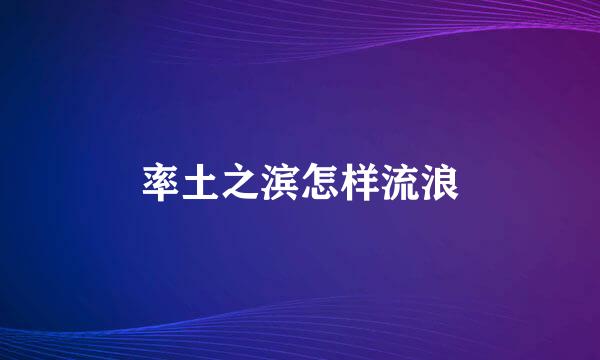 率土之滨怎样流浪