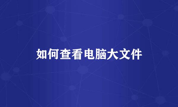 如何查看电脑大文件