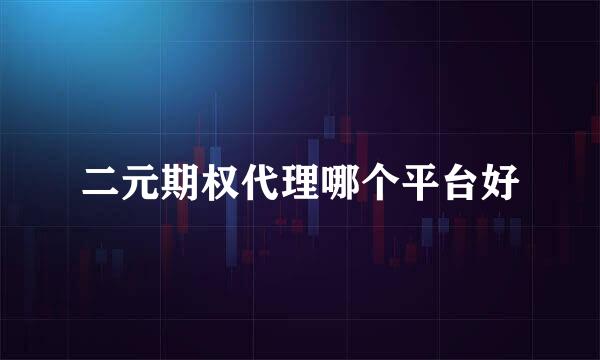二元期权代理哪个平台好