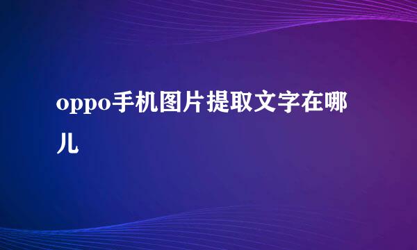 oppo手机图片提取文字在哪儿