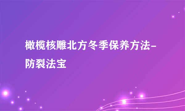 橄榄核雕北方冬季保养方法-防裂法宝