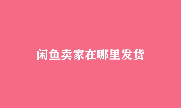 闲鱼卖家在哪里发货