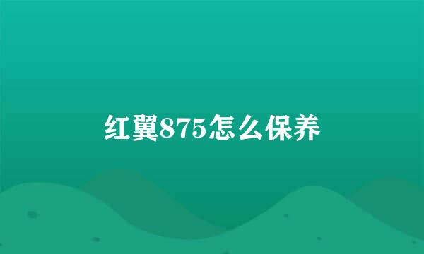 红翼875怎么保养
