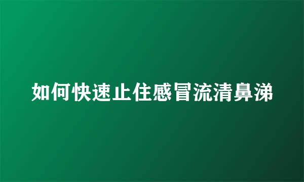 如何快速止住感冒流清鼻涕