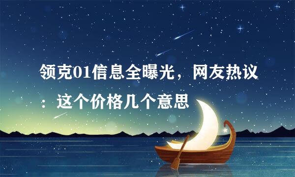 领克01信息全曝光，网友热议：这个价格几个意思