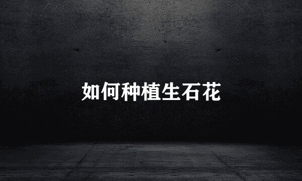如何种植生石花