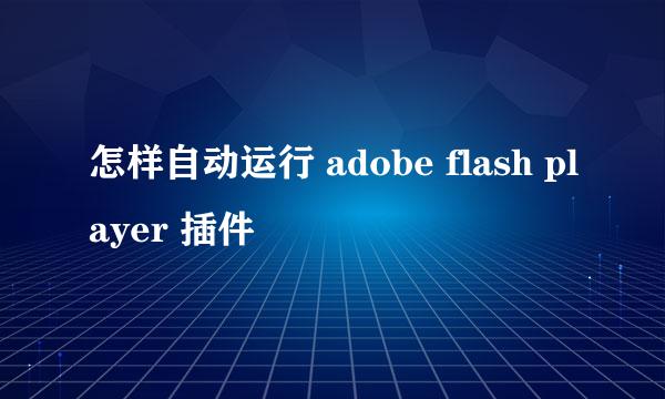 怎样自动运行 adobe flash player 插件