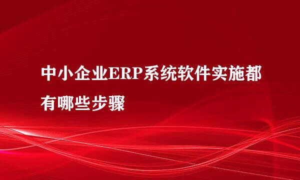 中小企业ERP系统软件实施都有哪些步骤