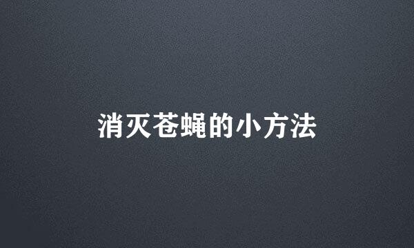 消灭苍蝇的小方法