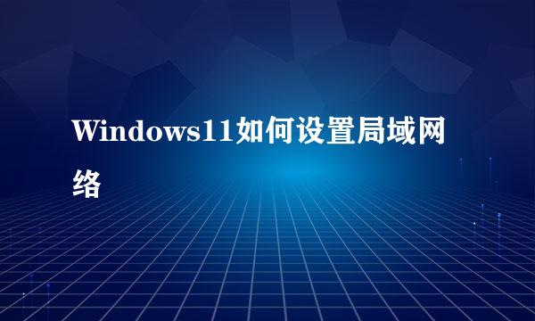 Windows11如何设置局域网络